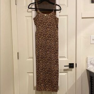 Aerie Leopard Print Midi Dress